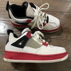 White and Red Air Jordan Sneakers